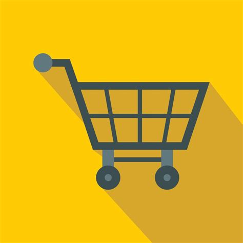 Empty supermarket cart icon, flat style 15090795 Vector Art at Vecteezy