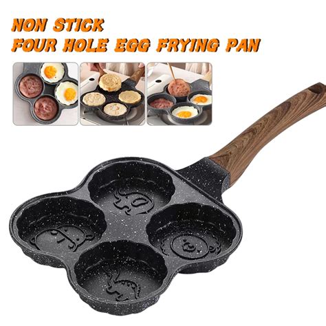 Four Hole Frying Pot Pan Thickened Omelet Pan Non Stick Egg Pancake