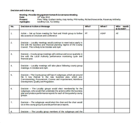 Decision Log Templates | 12+ Free Docs, Xlsx & PDF Formats, Samples, Examples,