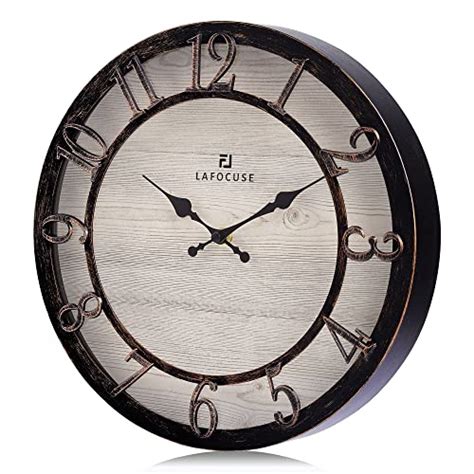 Lafocuse Horloge Murale Silencieuse Sans Tic Tac Couleur Bronze Avec