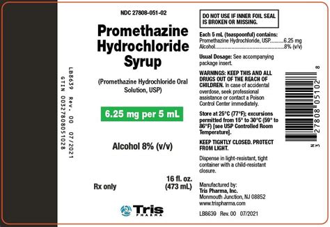 Promethazine Syrup: Package Insert / Prescribing Information - Drugs.com