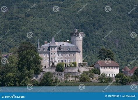 Castle on the Shore of Annecy Lake in France Stock Image - Image of ...