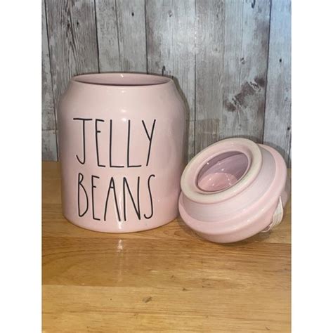 Rae Dunn Holiday Rae Dunn Ceramic Pink Jelly Beans Canister Cookie