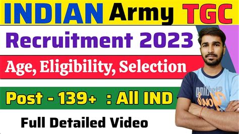 Indian Army Tgc Recruitment Age Eligibility Selection