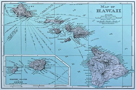 Map Of Hawaii Vintage Colored Map C 1898 Art Photograph By Reid