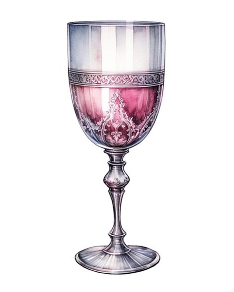 Premium Ai Image There Is A Drawing Of A Wine Glass With A Pink Liquid Inside Generative Ai