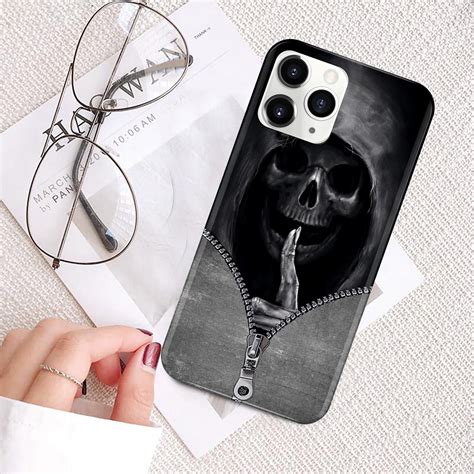 Skull Phone Case Skull Fire Phone Case Love Skull T Etsy