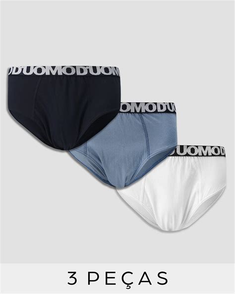 Riachuelo Kit Cueca Slip Pe As Azul Duomo