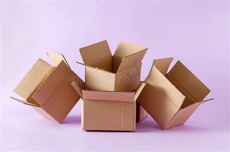 Pile Of Open Cardboard Boxes For Storing And Shipping Stock Image