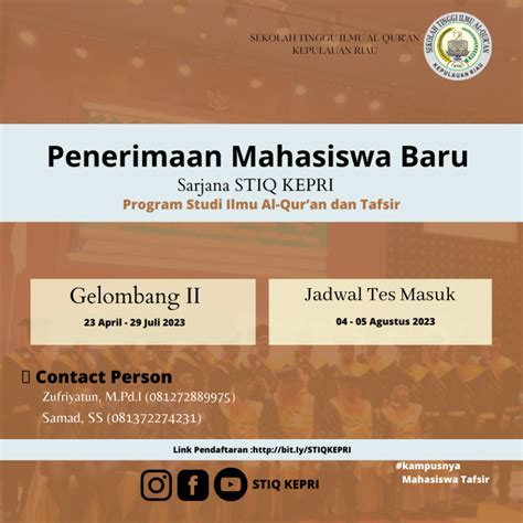 Telah Dibuka Pendaftaran Mahasiswa Baru Stiq Kepri Gelombang