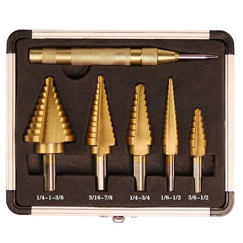 Amazon JTEYINH 6pcs Titanium Step Drill Bit Set 1 Auto Automatic