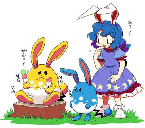 Safebooru 1girl Alternate Color Animal Ears Azumarill Blue Dress Blue