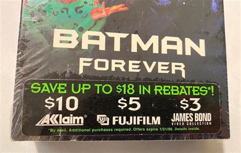 New Sealed Batman Forever Vhs Tape Watermark Val Kilmer Jim Carrey