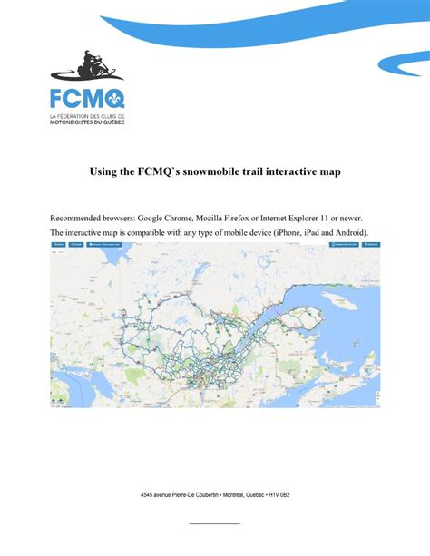 Using the FCMQ`S Snowmobile Trail Interactive Map - DocsLib