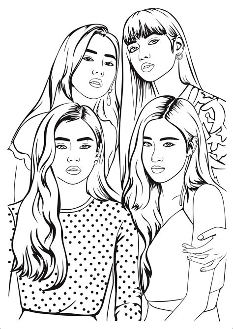 Black Pink Coloring Pages