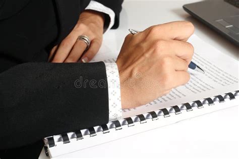 Closeup On Business Woman Knocking On Table Stock Image Image Of