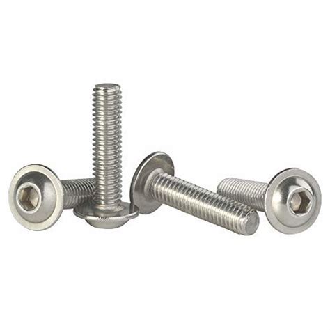 Getuscart M4 07 X 8mm Flanged Button Head Socket Cap Screw Bolts 304 Stainless Steel 18 8