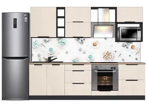 Прямая матовая бежевая кухня 2600 мм Флэт Вип-Мастер™ Flat Купить ...