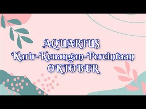 Aquarius Oktober Ada Yang Jatuh Cinta Peningkatan Keuangan Tawaran