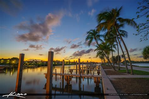 Dubois Boat Dock Sunset And Coconut Trees Hdr Photography By Captain Kimo