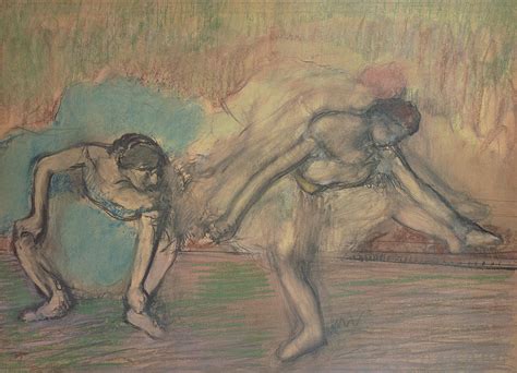 Two Dancers Resting Pastel By Edgar Degas Fine Art America