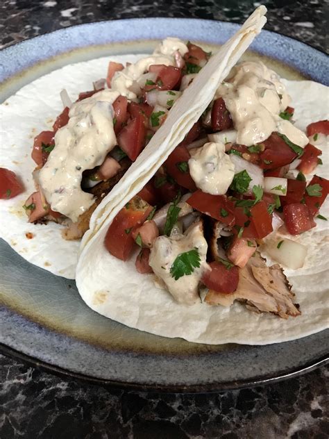 Blackened Salmon Tacos With Pico De Gallo And Chipotle Greek Yogurt