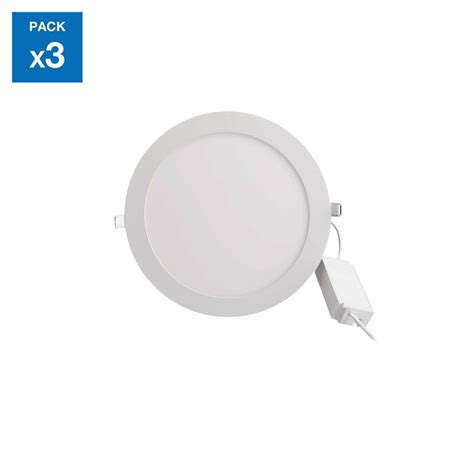 Pack 3 Panel LED Empotrado Circular Luz Fría 18W Sodimac Perú