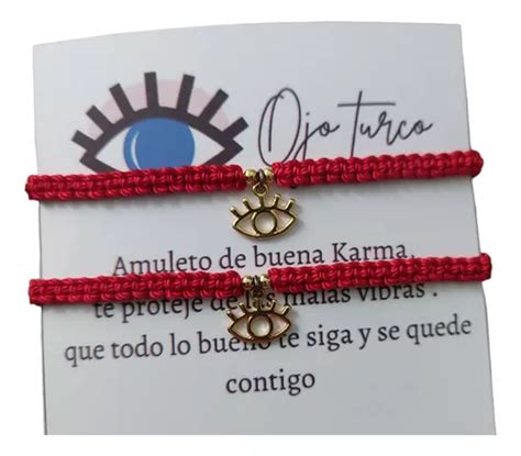 Pulseras Parejas Amistad Ojo Turco Chapa De Oro Ajustables Meses Sin