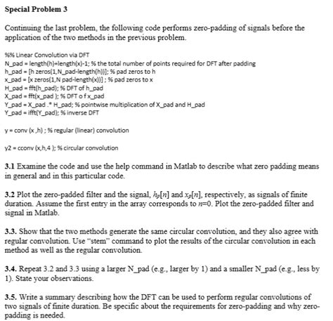 Solved Special Problem Continuing The Last Problem The Following