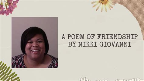 A Poem Of Friendship By Nikki Giovanni Youtube