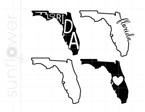 Florida Svg Bundle State Of Florida Outline Svg File Florida Silhouette