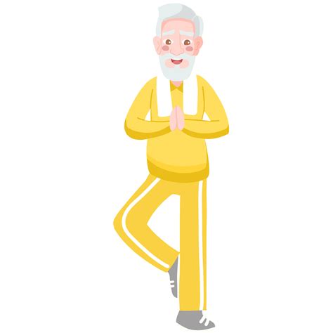 Grandfather wearing sport wear work out. Old man, grandparent doing ...