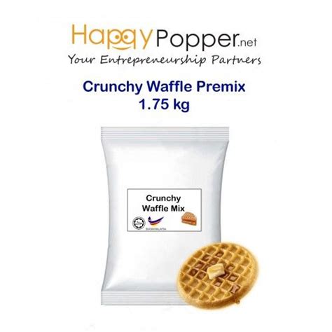 Happypopper Tepung Wafer Premixed Crunchy Cirspy Waffle Powder 1 75kg X 12pkt Premix Mix Flour