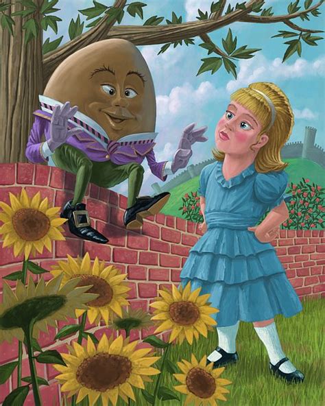 Humpty Painting Humpty Dumpty On Wall With Alice By Martin Davey Alice In Wonderland