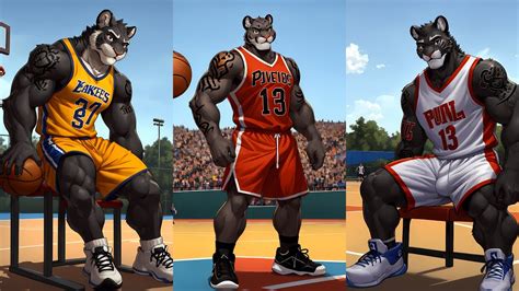 [ai Furry Art] Anthro Furry Puma Basketball Player Clothes