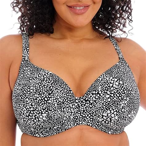 Amazon Elomi Plus Size Pebble Cove Plunge Bikini Top 40G Black