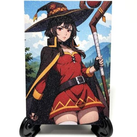 Konosuba Megumin Sexy Hot Anime Waifu Girl Doujin Goddess Glitter Paper Art Card Ebay