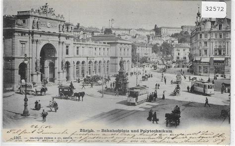 Zürich Bahnhofplatz und Polytechnikum Tram Kutschen Kaufen auf