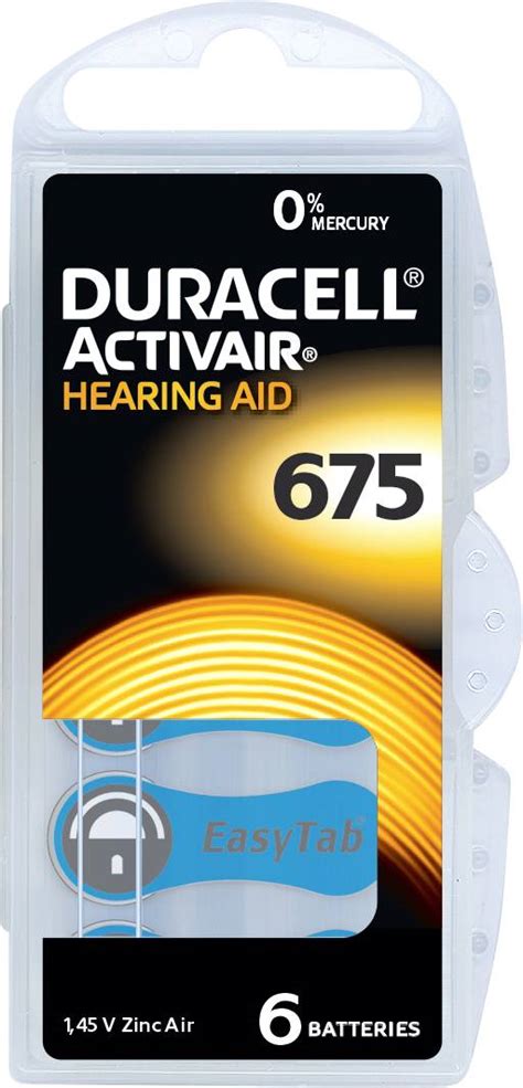 Duracell Activair 675 Hearing Aid Battery ZA 675 Zinc Air 630 MAh 1 45