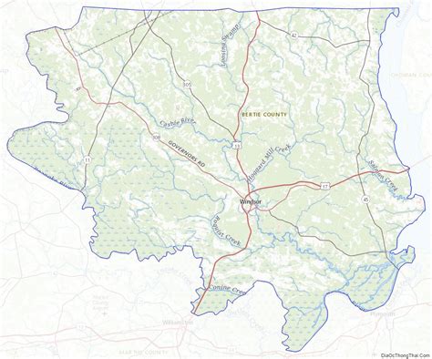 Map of Bertie County, North Carolina - Thong Thai Real