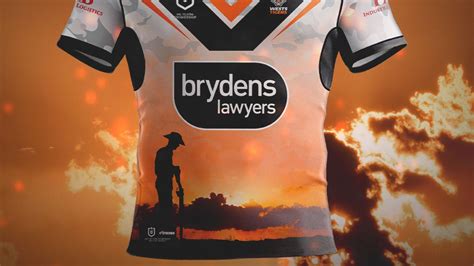 Nrl Wests Tigers Anzac Jersey Commemorative Jersey American