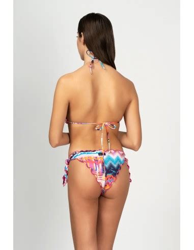 ME FUI Bikini Triangolo Frou Frou E Slip Nodi Regolabile Silver Lake