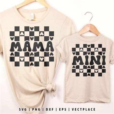 Mama And Mini SVG Checkered Mickey SVG Vectplace