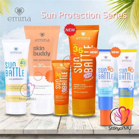 Jual EMINA SUN Protection SPF30 PA 60ml 23ml Mini Sun Battle SPF45