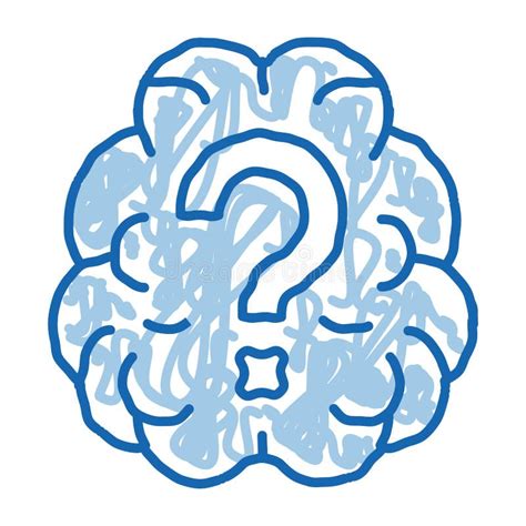 Brain and Question Mark Icon Outline Illustration Stock Vector ...