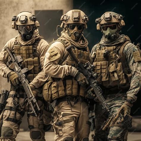 Premium Photo | Fully Equipped Special Forces Military Unit in Tactical
