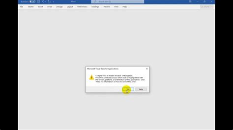 Word Compile Error In Hidden Module Fix Compile Error In