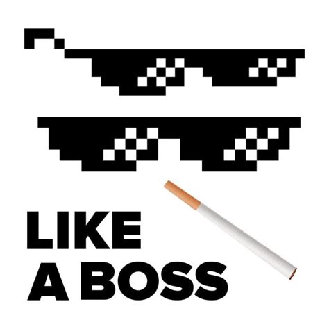 Meme Glasses Vector Art Png Pixel Glasses Vector Like A Boss Thug