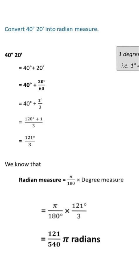 Convert Into Radian Measure Brainly In