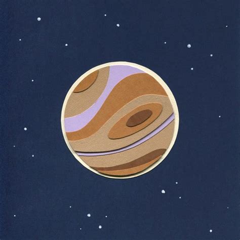 Paper Planets: Jupiter Cut Paper Illustration